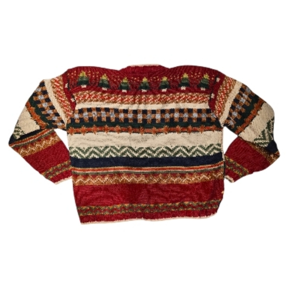 Vtg Heirloom Collectibles Christmas Chunky Cardigan Sweater Size M - Picture 2 of 11